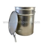 20L Silver Conical Metal Pail with Lock Ring Lid