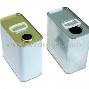 2.5L Square F-style Tin Can with Plastic Stretch Lid