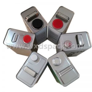 1 Gallon Printed F-style Square Tin Containers with Lids
