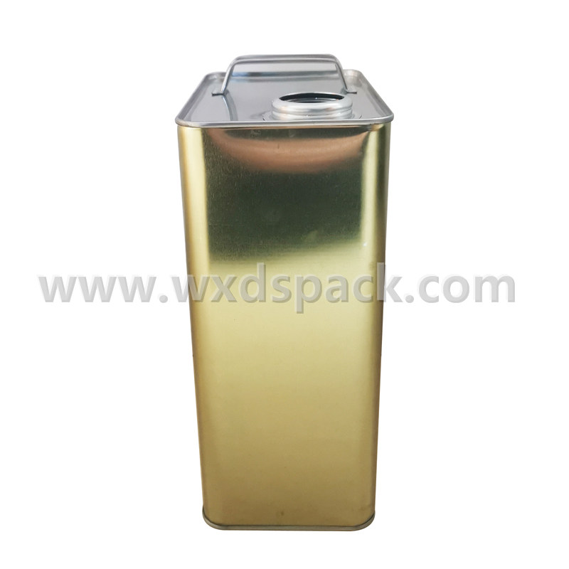 4L Gold Lacquered Metal Lubricant Oil Tin Cans Desheng