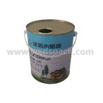 Round Closed Top Paint Tin Can with Plastic Handle