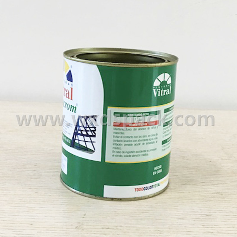 1 Liter Round Open Top Paint Tin Cans Desheng