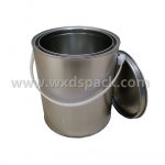 4L Silver Round Paint Tin Can with Plain Lid